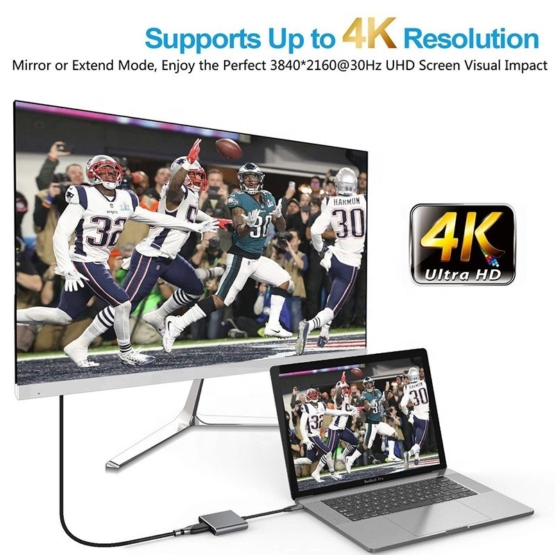 3-in-1 USB C Typ C Multifunktionshub zu USB-C PD HDMI USB 3.0 Adapter-Konverterkabel