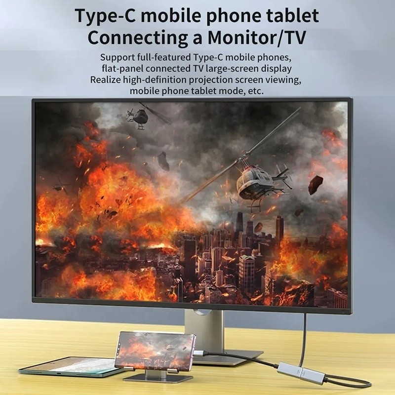 PVC-Jackett Männlich-Fraulich USB Typ C bis Displayport Display Adapterkabel für 8K 60Hz Video Audio