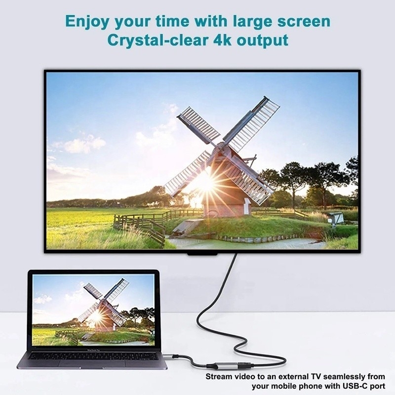 Männlich-Weiblich USB 3.1 Typ C zu HDMI HDTV Kabel Adapter Konverter 4K 60Hz 1080P CCA Leiter