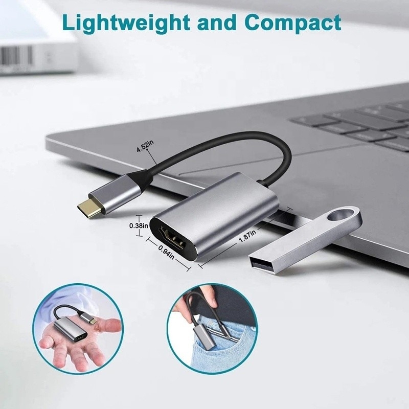 Männlich-Weiblich USB 3.1 Typ C zu HDMI HDTV Kabel Adapter Konverter 4K 60Hz 1080P CCA Leiter