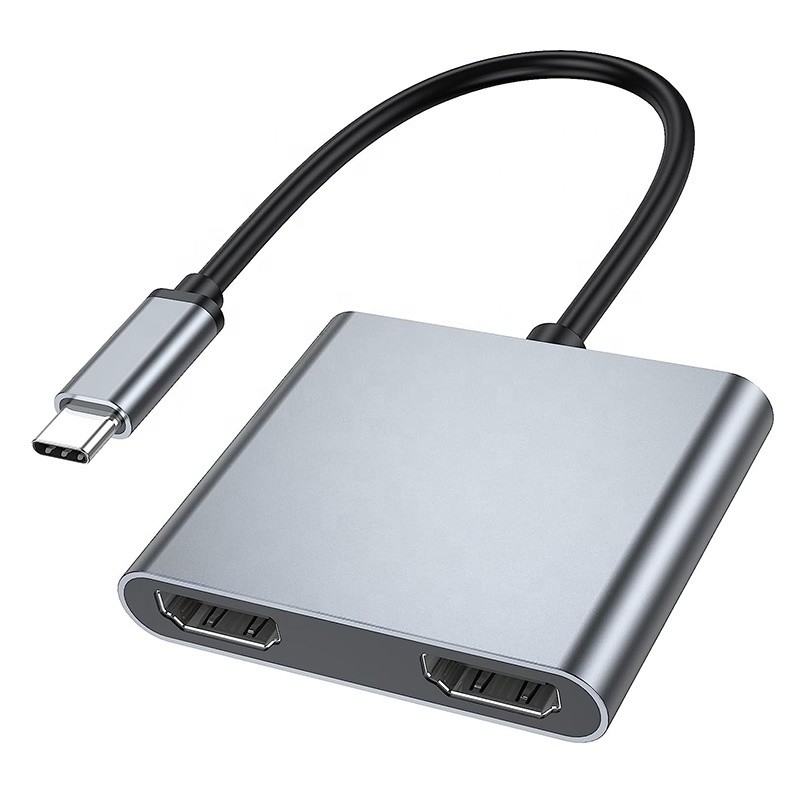 Typ C Männlich zu Dual HDMI Weiblich Thunderbolt 3 USB-C Multi-Monitor Adapter Kabel 4K 30Hz
