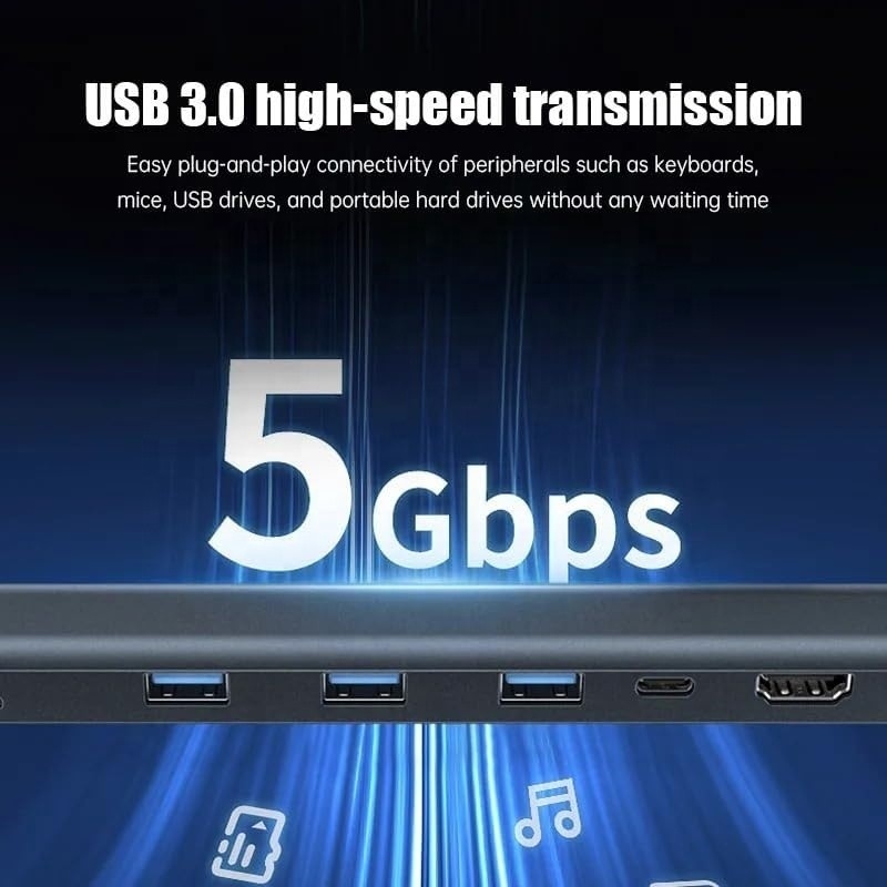 USB 3.1 Schnittstelle Typ 10 in 1 Type C Hub für Hochgeschwindigkeitsdatenübertragung und -aufladung