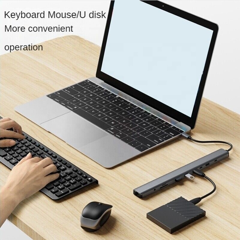 USB 3.1 Schnittstelle Typ 10 in 1 Type C Hub für Hochgeschwindigkeitsdatenübertragung und -aufladung