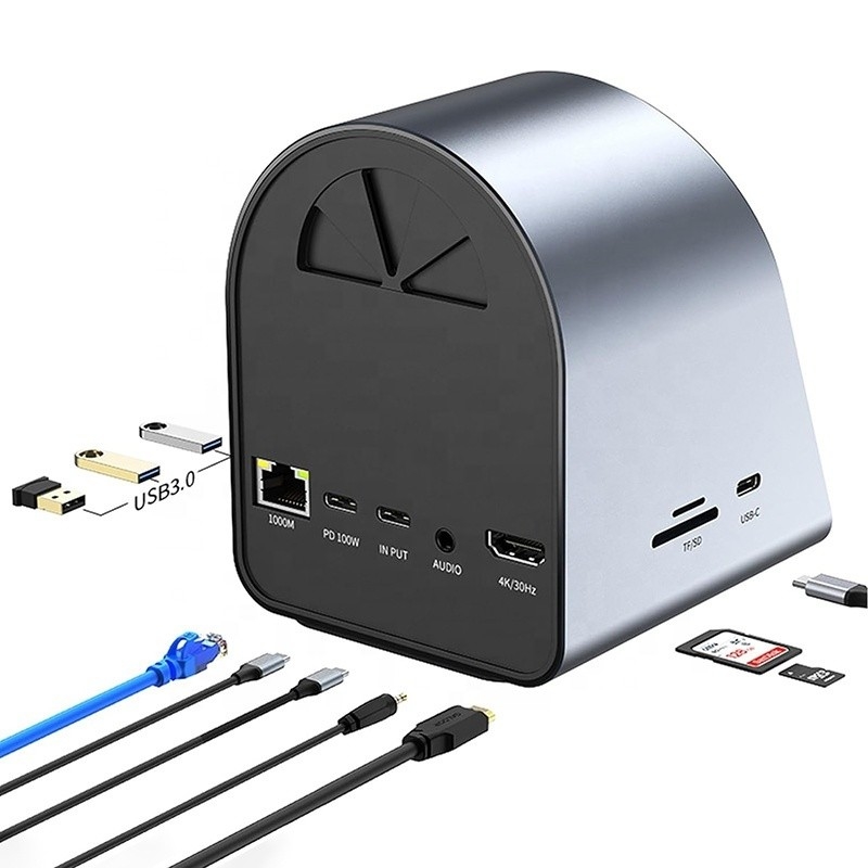 USB 3.1 10-in-1-Multiport-Dockingstation-Hub mit Gigabit-Ethernet und 4K HD HDMI
