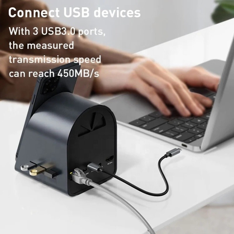USB 3.1 10-in-1-Multiport-Dockingstation-Hub mit Gigabit-Ethernet und 4K HD HDMI
