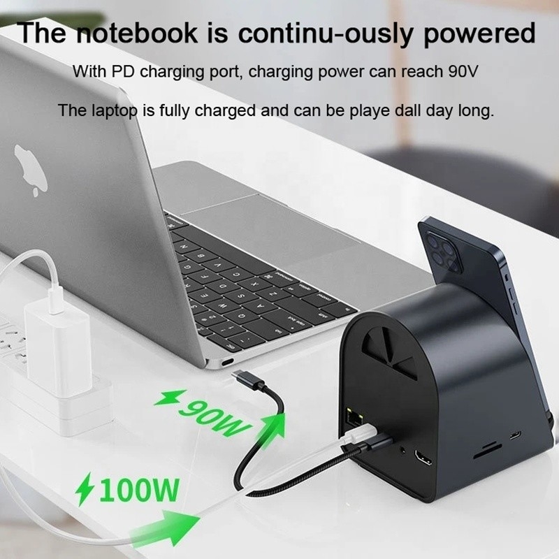 USB 3.1 10-in-1-Multiport-Dockingstation-Hub mit Gigabit-Ethernet und 4K HD HDMI