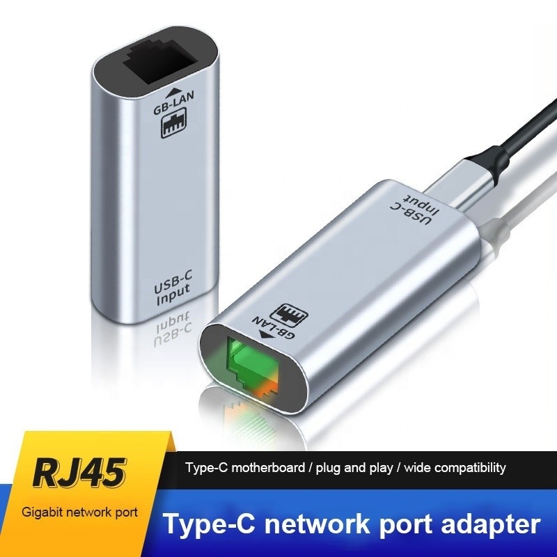 USB-C-Frauen-zu-Ethernet-Port-Adapter 10/100/1000 Mbps Geschwindigkeit für eine schnelle Netzwerkverbindung