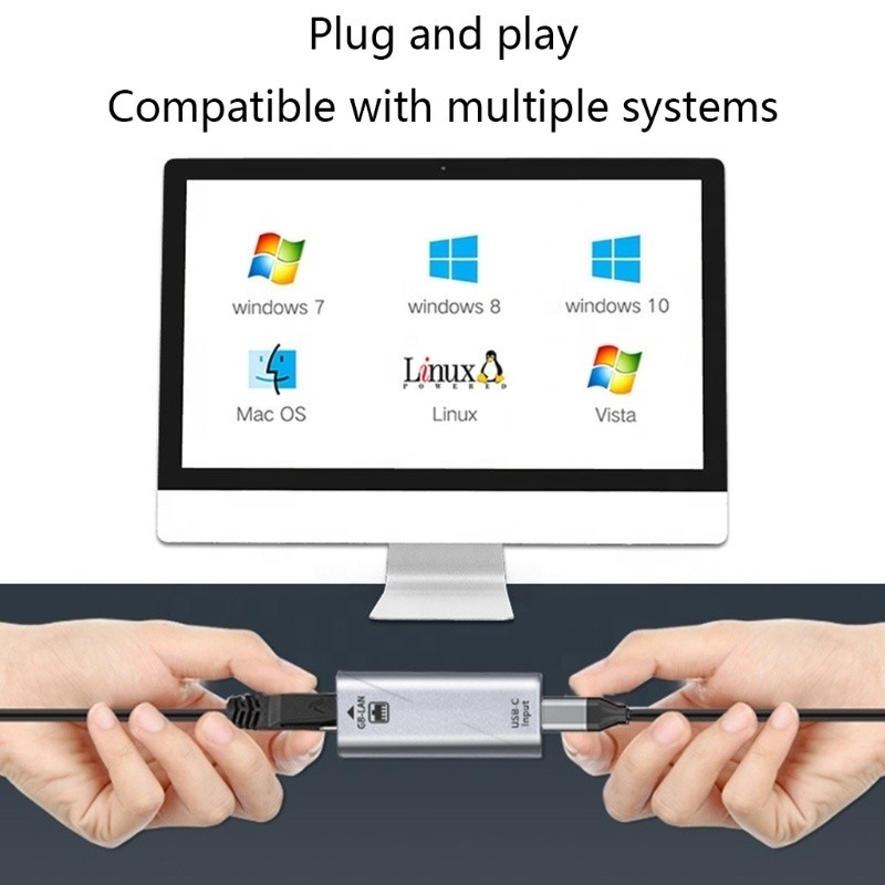 USB-C-Frauen-zu-Ethernet-Port-Adapter 10/100/1000 Mbps Geschwindigkeit für eine schnelle Netzwerkverbindung