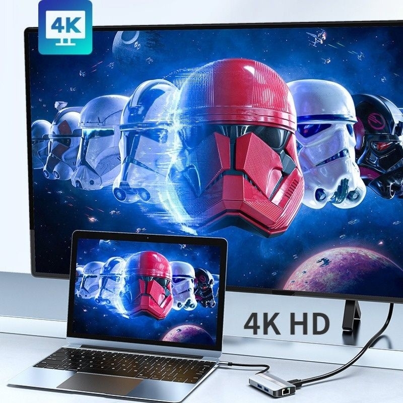 USB-C-Typ-C-Hub-Multiport-Dockstation mit Videoübertragungs-Ladernetzfunktion