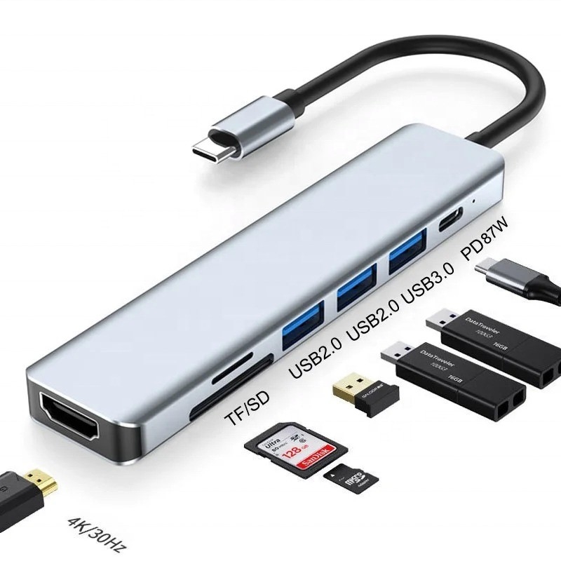 C-Typ-C-Hub-Multifunktionsadapter zum Laden, Datenübertragen und Videoausgabe