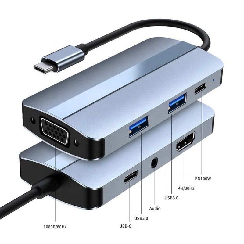 11 in 1 USB-C-Hub Typ-C zu HDMI USB3.0 USB2.0 SD TF Adapter Hub mit Kartenleser