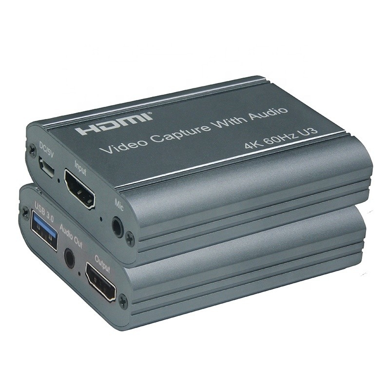 Professionelle 4K 60Hz HDMI zu USB3.0 Video-Aufnahme-Karte mit Audio-Ausgang und USB 3.0