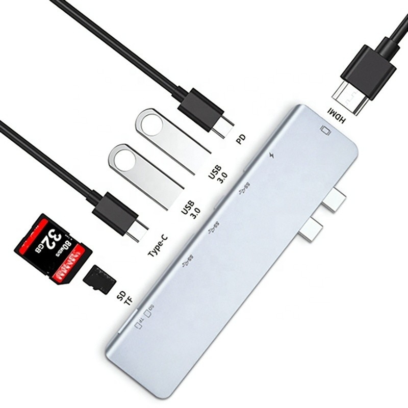 USB C Typ C 4K 30Hz HDMI USB 3.0 TF SD Adapter Hub Docking Station für Macbook Pro