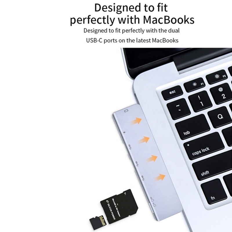 USB C Typ C 4K 30Hz HDMI USB 3.0 TF SD Adapter Hub Docking Station für Macbook Pro