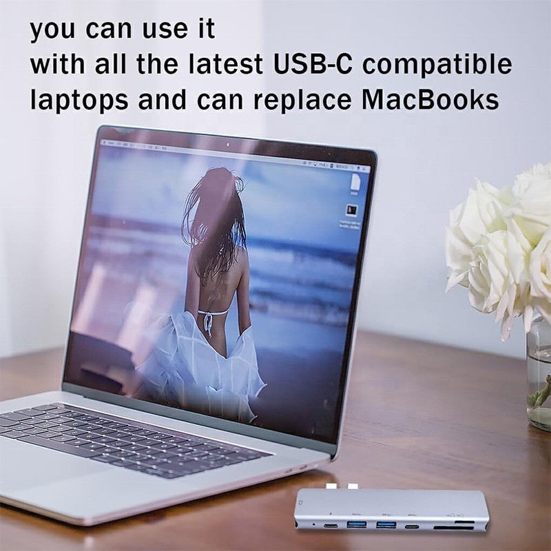 USB C Typ C 4K 30Hz HDMI USB 3.0 TF SD Adapter Hub Docking Station für Macbook Pro