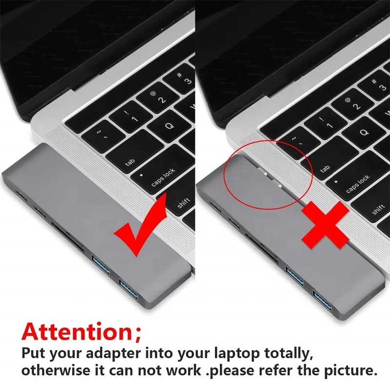 Multiport Docking Station 6-in-1 Typ-C Hub Adapter mit SD/TF 2*USB3.0 2*USB-C Ausgang