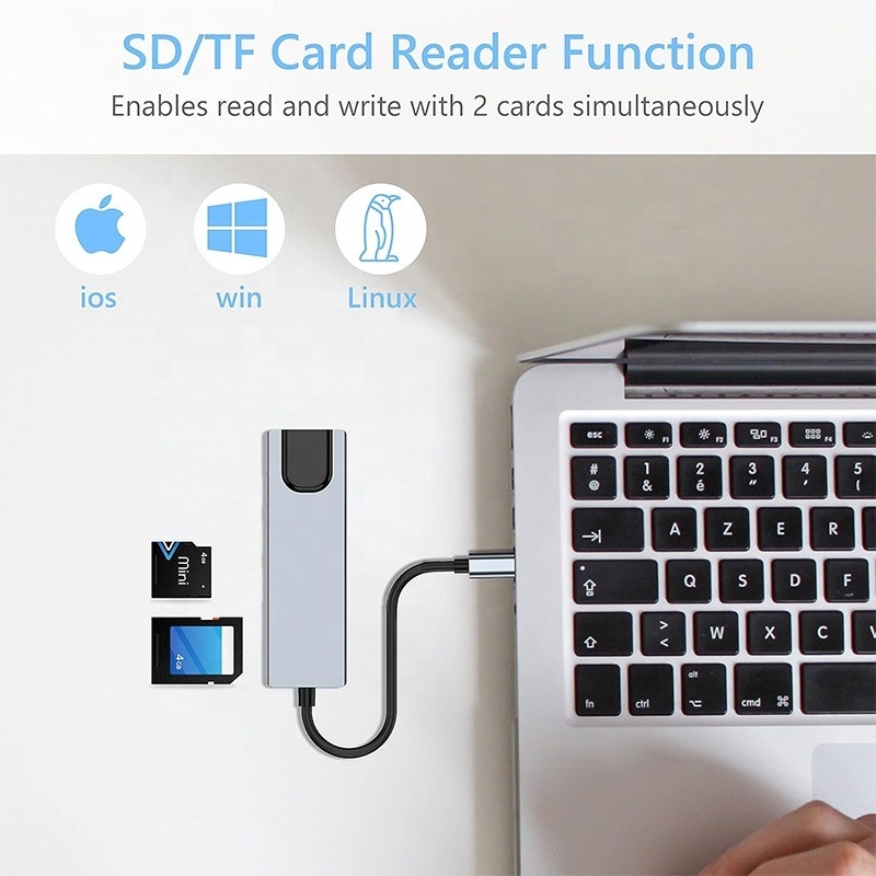 Graue USB-C-PD-Dockingstation für Laptop-Ladungsfunktion Datenübertragung Video-Ausgabe
