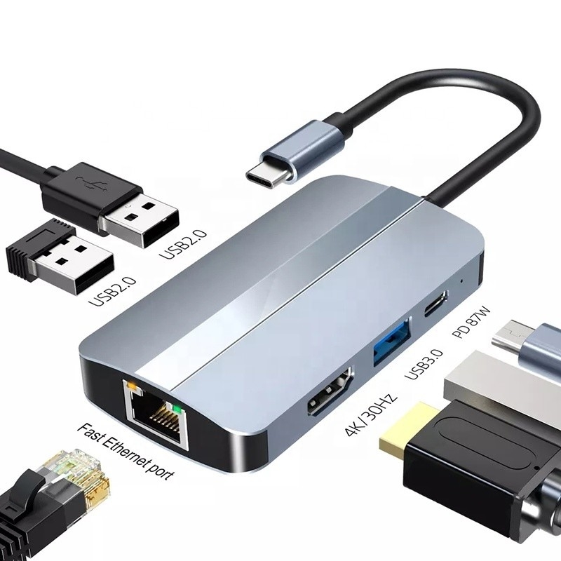 12-in-1-USB-C-Adapter OEM Multiport Hub mit 4K HDMI USB 3.0 RJ45 Lan Ethernet