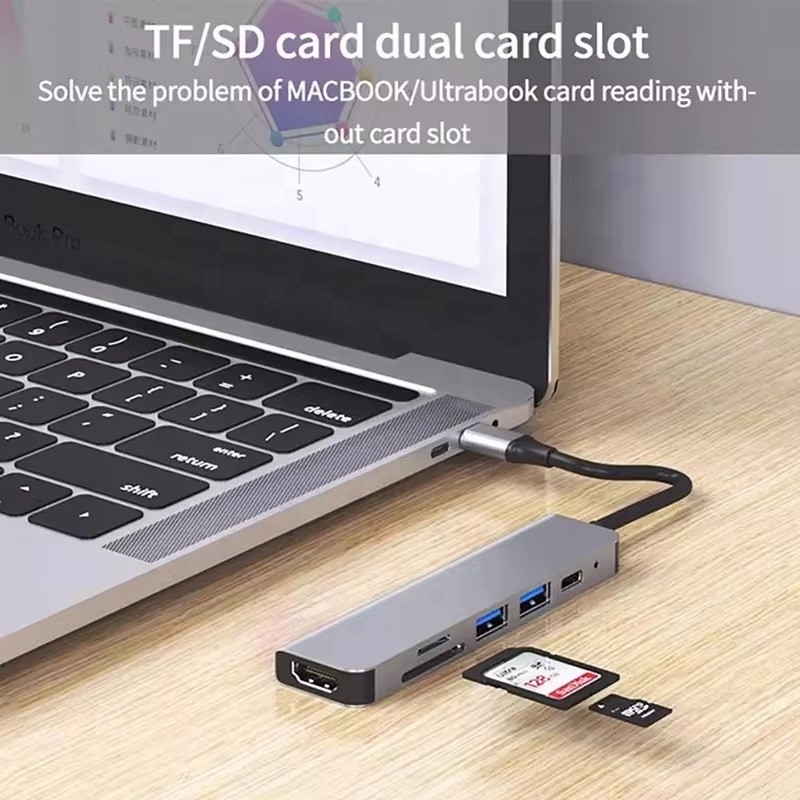 USB 3.1 Docking Station Hub mit 4K HDMI USB3.0 TF SD-Kartenleser und 87W PD-Ladung
