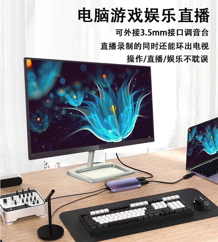 Loop-out USB C Typ C Hub mit hochauflösender 4K 60Hz HDMI-Videokarte