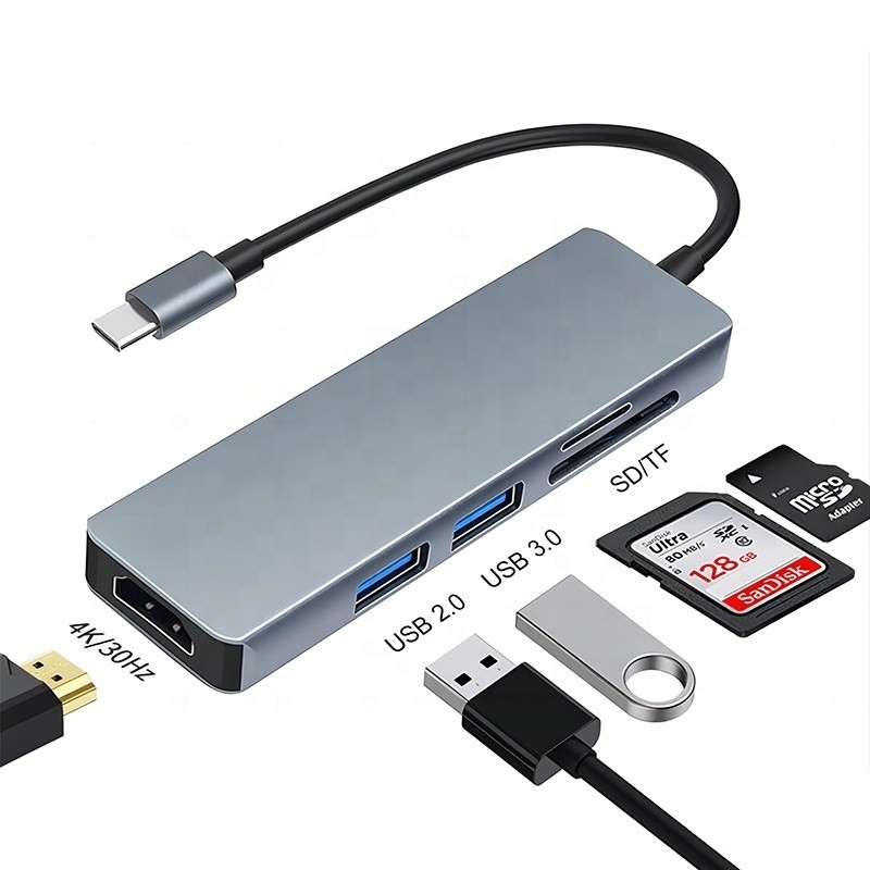 11 in 1 USB-C-Hub Typ-C zu HDMI USB3.0 USB2.0 SD TF Adapter Hub mit Kartenleser