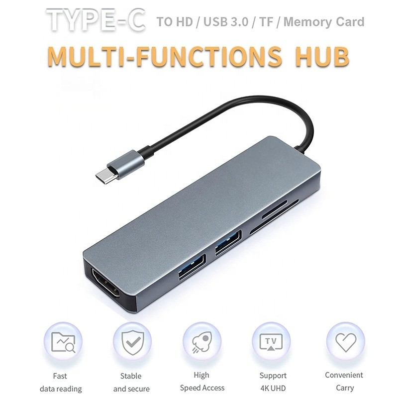 11 in 1 USB-C-Hub Typ-C zu HDMI USB3.0 USB2.0 SD TF Adapter Hub mit Kartenleser