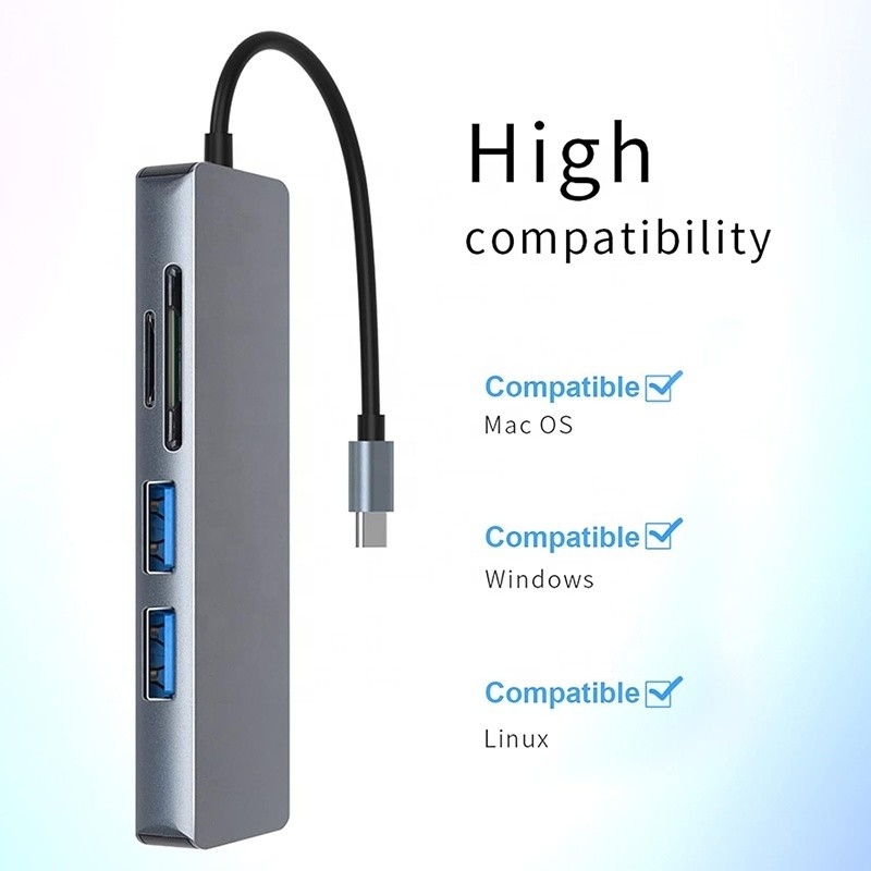 11 in 1 USB-C-Hub Typ-C zu HDMI USB3.0 USB2.0 SD TF Adapter Hub mit Kartenleser