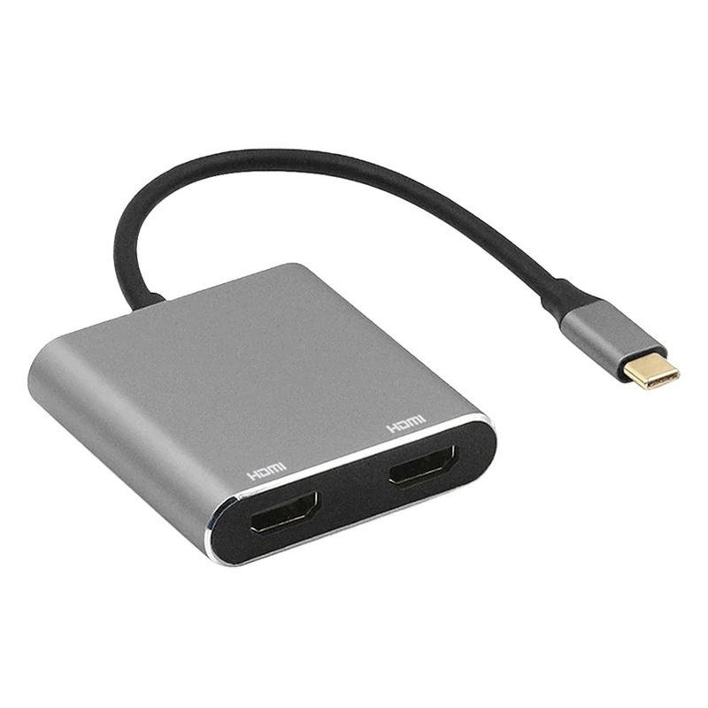 4-in-1-Dockingstation mit 2 doppelten 4K-HDMI-Ports und USB-C-Type-C-zu-Doppel-HDMI-Adapter
