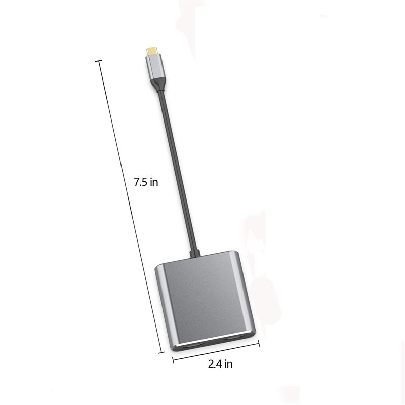 4-in-1-Dockingstation mit 2 doppelten 4K-HDMI-Ports und USB-C-Type-C-zu-Doppel-HDMI-Adapter