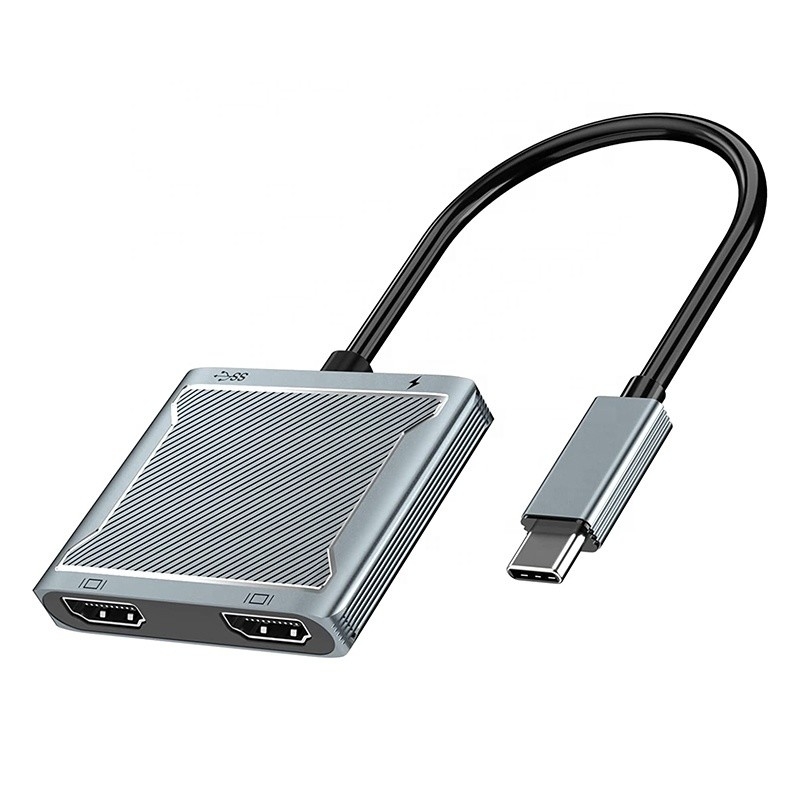 USB C Typ C Schnittstellenanschluss Dual HDMI Adapter 4K 4 In 1 USB 3.0 Hub für Laptop