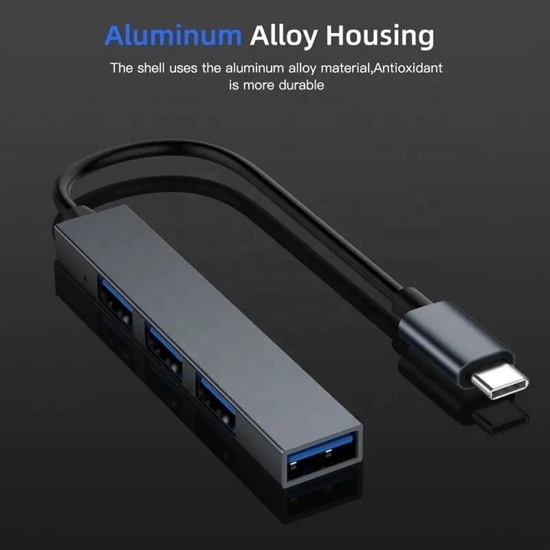 Typ C Schnittstelle 4 in 1 14 Ports Hub Typ-C OTG auf USB 3.0 2.0 Adapter Aluminiumlegierung