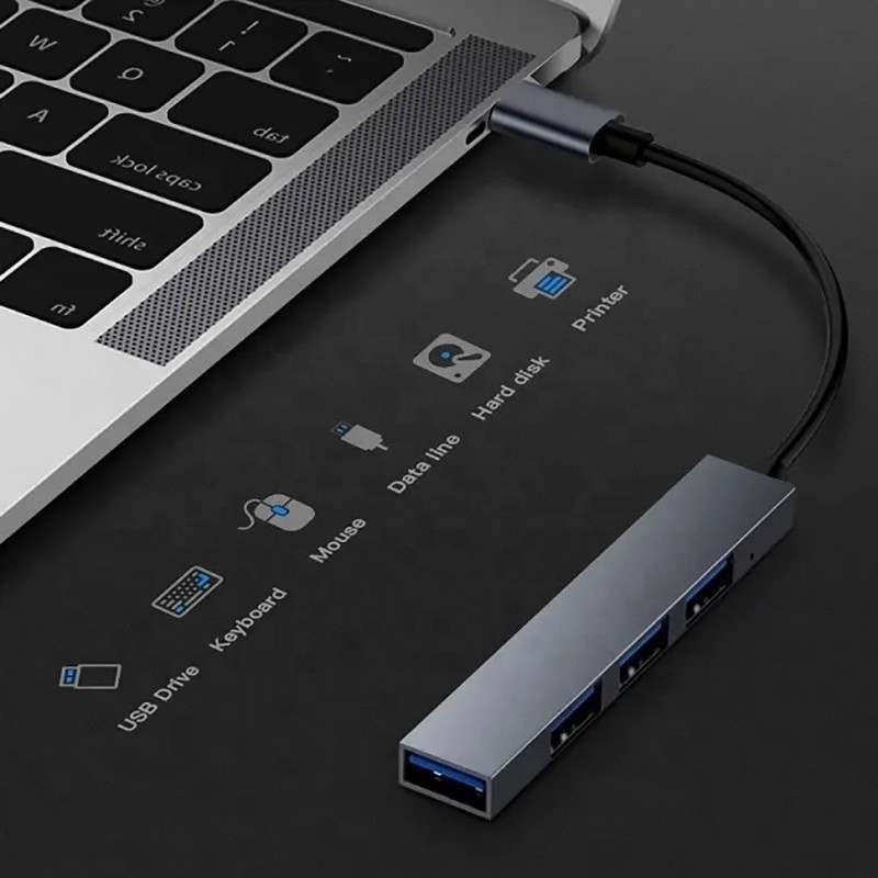 Typ C Schnittstelle 4 in 1 14 Ports Hub Typ-C OTG auf USB 3.0 2.0 Adapter Aluminiumlegierung