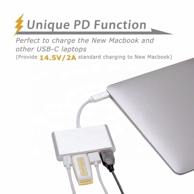 USB 3.1 Schnittstelle 4-in-1 Typ C Hub Mehrfachadapter für schnelle Datenübertragung