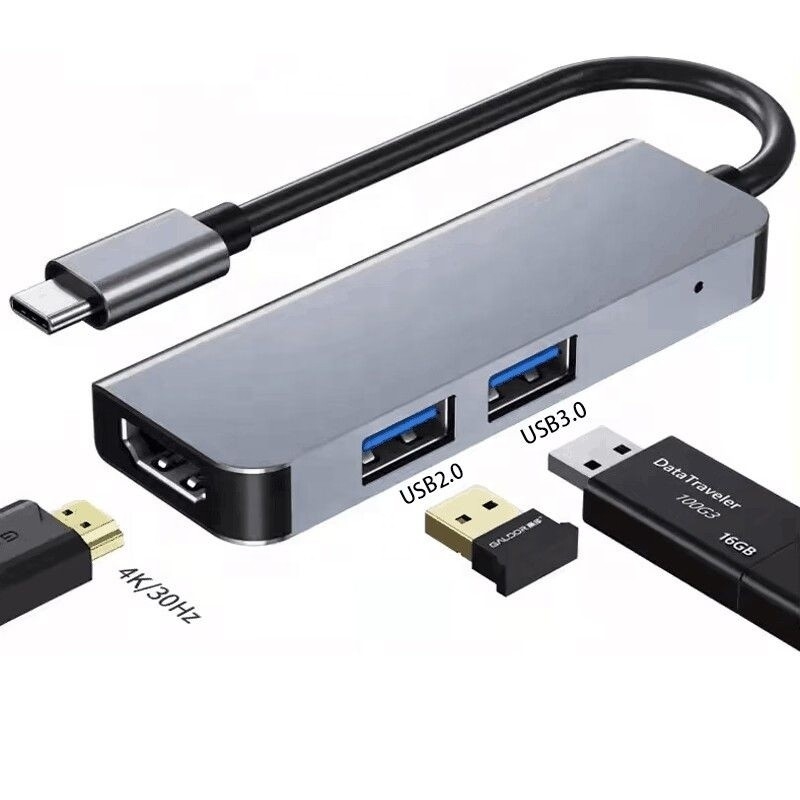 USB C Hub mit 4K HDMI und High-Speed USB 3.0 Kompatibel für Windows Mac