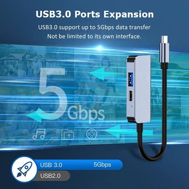 USB 3.1/USB Type-C Hub Adapter Docking Station mit 4K HDMI USB3.0 USB 3.0 Typ C PD