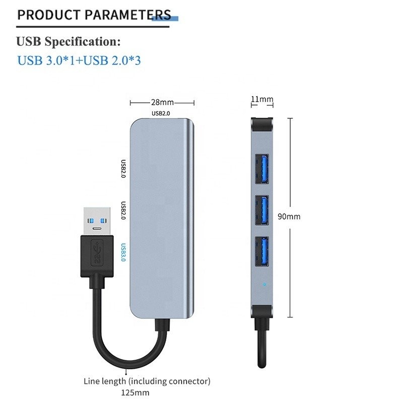 USB 3.0 3x USB 2.0 Weiblicher Ausgangsknotenpunkt 2-4 Port USB 3.0/2.0 Multi Powered Fast Extender