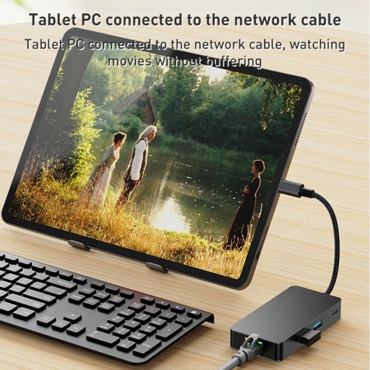 8-in-1-Multiport-Adapter USB-C Hub mit HDMI 3 USB3.0 RJ45 und PD-Ausgang 5-8 Ports