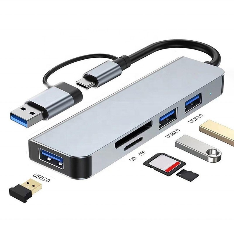 USB A/C Eingang USB 3.0 Typ C Multiport Adapter Docking Station mit SD/TF Kartenleser