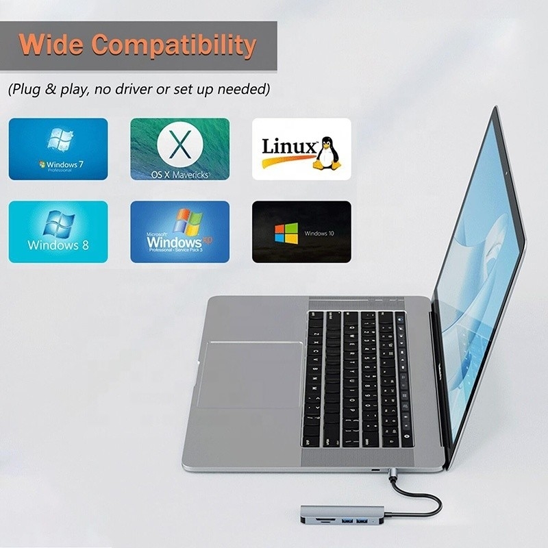 USB A/C Eingang USB 3.0 Typ C Multiport Adapter Docking Station mit SD/TF Kartenleser