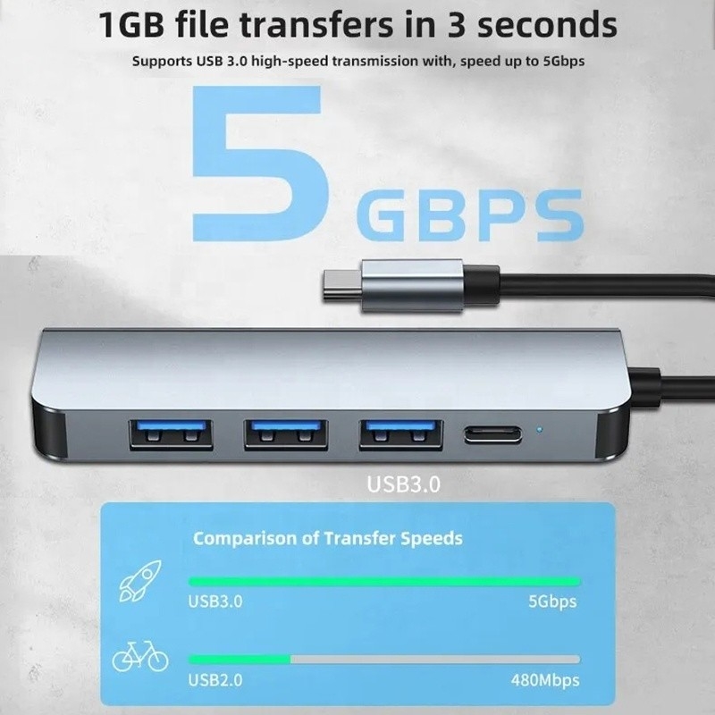 9-in-1-USB-C-Adapter-Hub mit 100W PD-Ladung und USB3.0 3*USB2.0-Ausgang