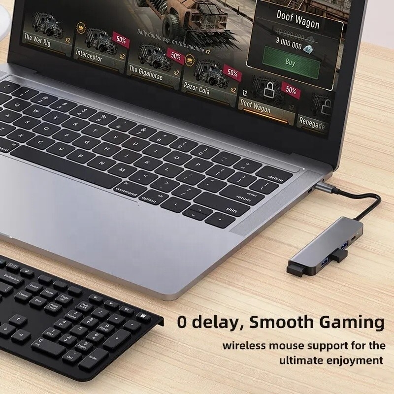 9-in-1-USB-C-Adapter-Hub mit 100W PD-Ladung und USB3.0 3*USB2.0-Ausgang