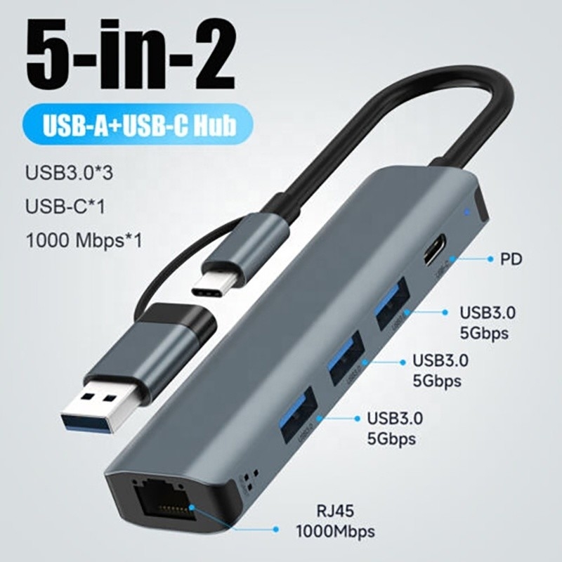 12-in-1-Multiport-Adapter USB C Hub Docking Station mit USB 3.1-Schnittstelle und RJ45 Gigabit Ethernet