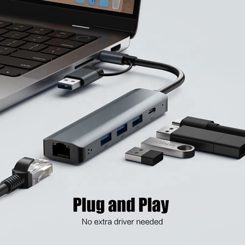 12-in-1-Multiport-Adapter USB C Hub Docking Station mit USB 3.1-Schnittstelle und RJ45 Gigabit Ethernet
