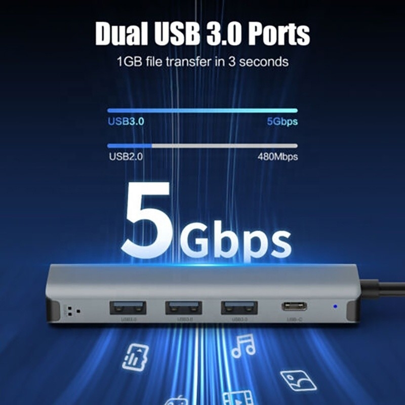12-in-1-Multiport-Adapter USB C Hub Docking Station mit USB 3.1-Schnittstelle und RJ45 Gigabit Ethernet
