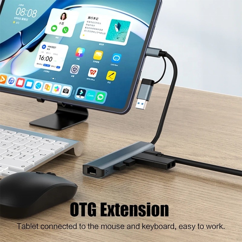 12-in-1-Multiport-Adapter USB C Hub Docking Station mit USB 3.1-Schnittstelle und RJ45 Gigabit Ethernet