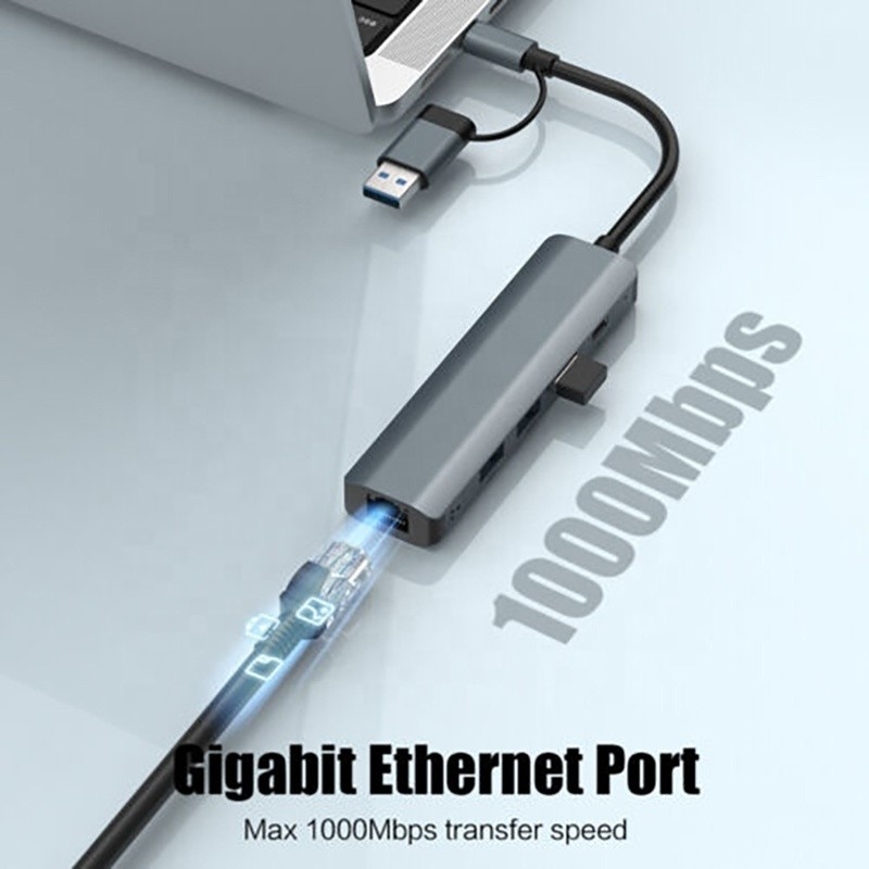 12-in-1-Multiport-Adapter USB C Hub Docking Station mit USB 3.1-Schnittstelle und RJ45 Gigabit Ethernet