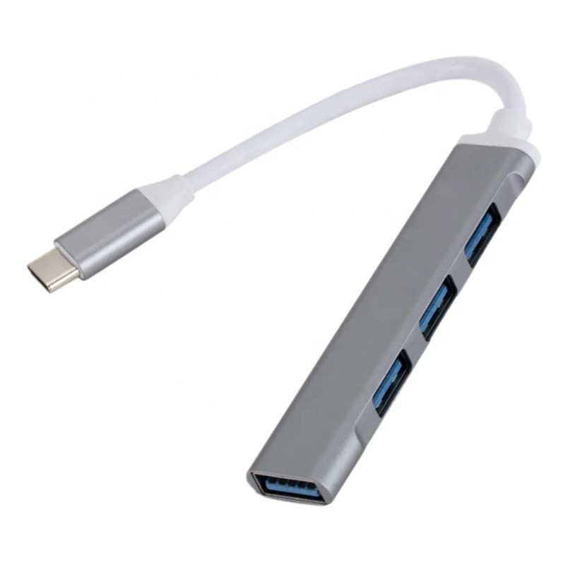 Aluminium 4-Anschluss USB Typ-C zu USB 3.0 2.0 Datenhub für Hochgeschwindigkeitsdatenübertragung