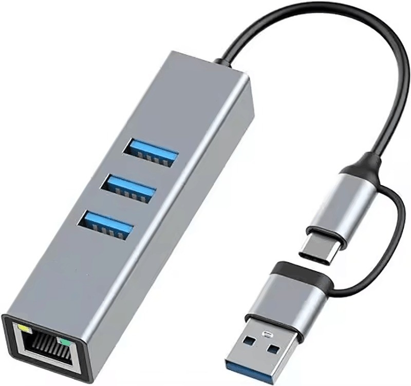 USB-Typ-C zu Ethernet-Adapter mit 14 USB-Ports 1000 Mbit/s Gigabit RJ45 LAN Hub