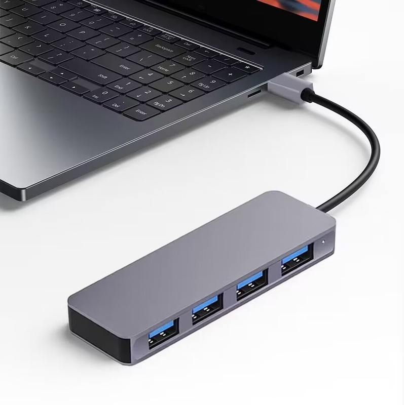 Hochgeschwindigkeits-4-Anschlüsse USB 3.0 HUB 5Gbps USB C Portable mit Netzteil für PC Mac Laptop