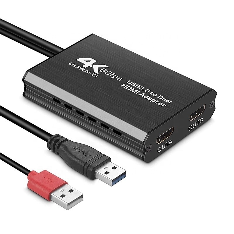 Nicht abgeschirmter USB 3.0 Dual HDMI x2 Ausgangs-Audio-Konverter Konverter für Laptop-Monitor